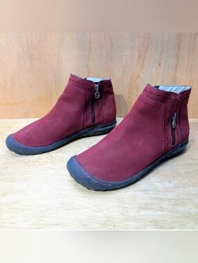 JBU By Jambu Juno Boots Women's 9M Wine Side Zip Ankle